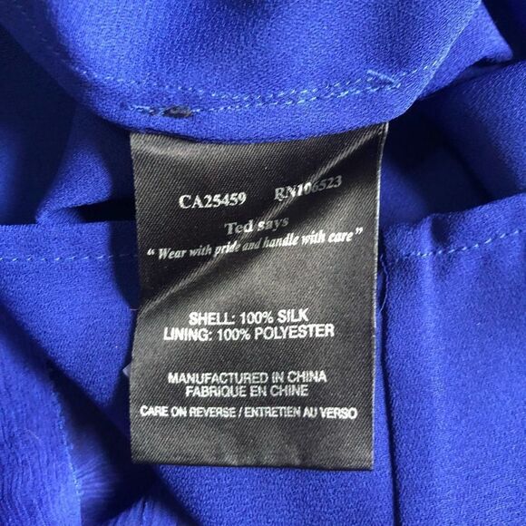 Ted Baker Silk Dress, Sleeveless, Blue Size 2 - Picture 4 of 11